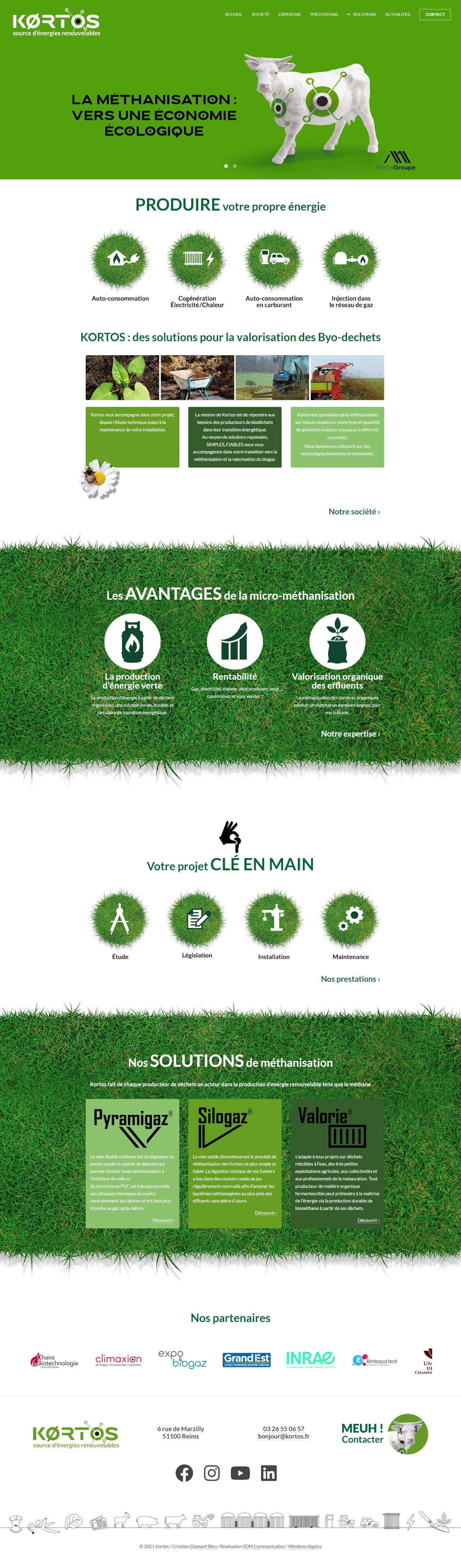 Visuel de la page d'accueil du site de Kortos