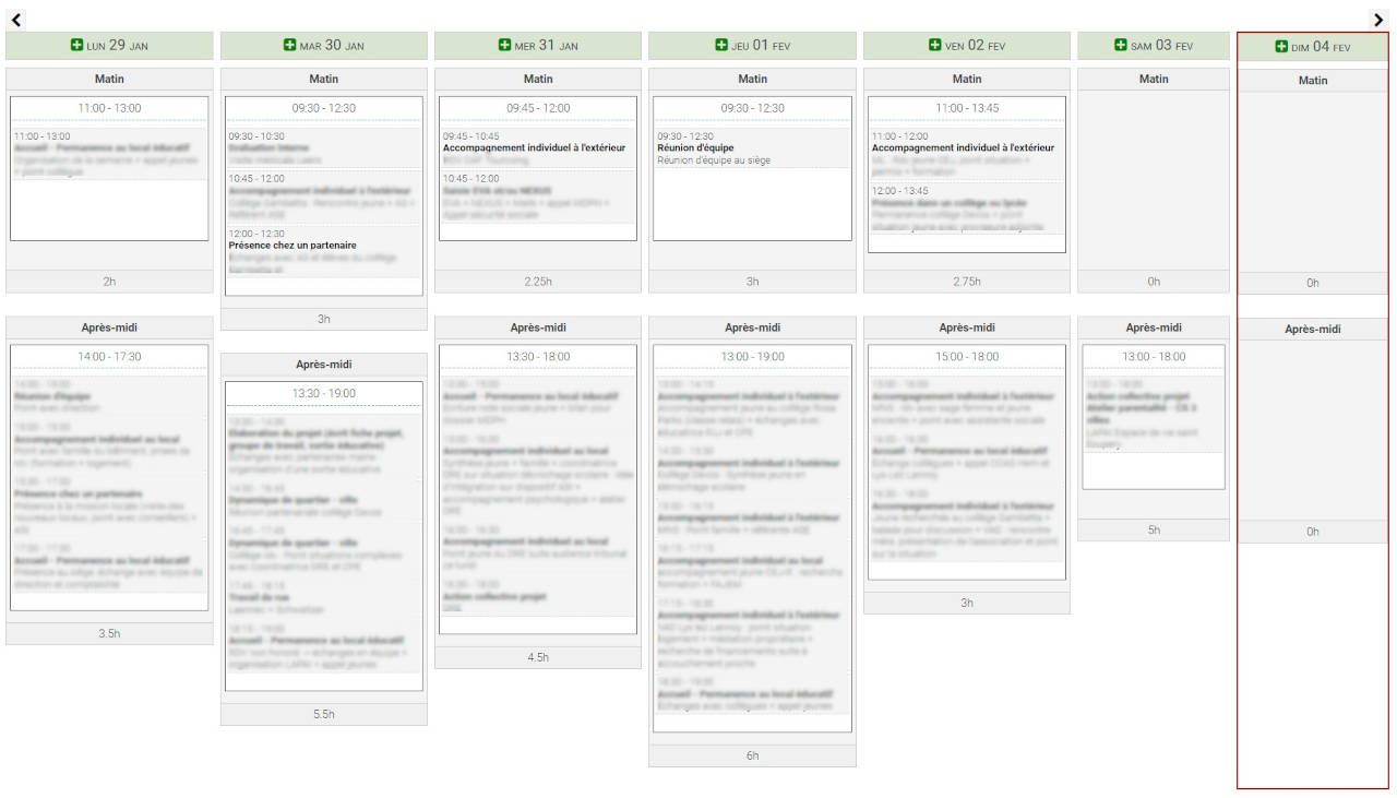 Gestion des planning personnel